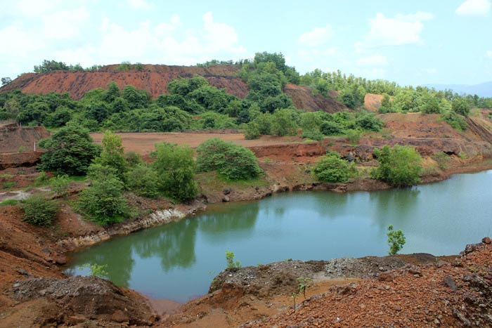 A mine not far from the edge of the Salaulim Dam which supplies water to south Goa.