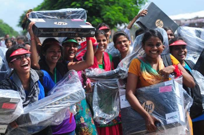 10) Laptop Distribution Scheme: Since March, Uttar Pradesh Chief Minister Akhilesh Yadav has distributed free laptops to first-year college students. The Hewlett- Packard laptops, worth Rs. 19,000 each, come with stickers of the chief minister and his father, Mulayam Singh, who heads the Samajwadi Party.