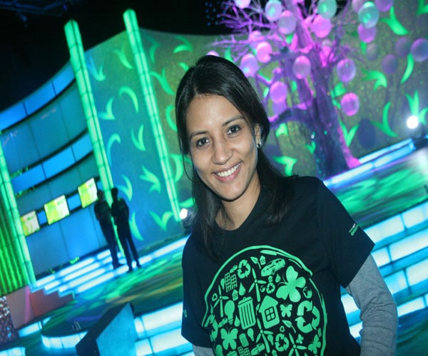 NDTV Anchor Gargi Rawat smiles for the camera, a few hours before the beginning of the mega event.