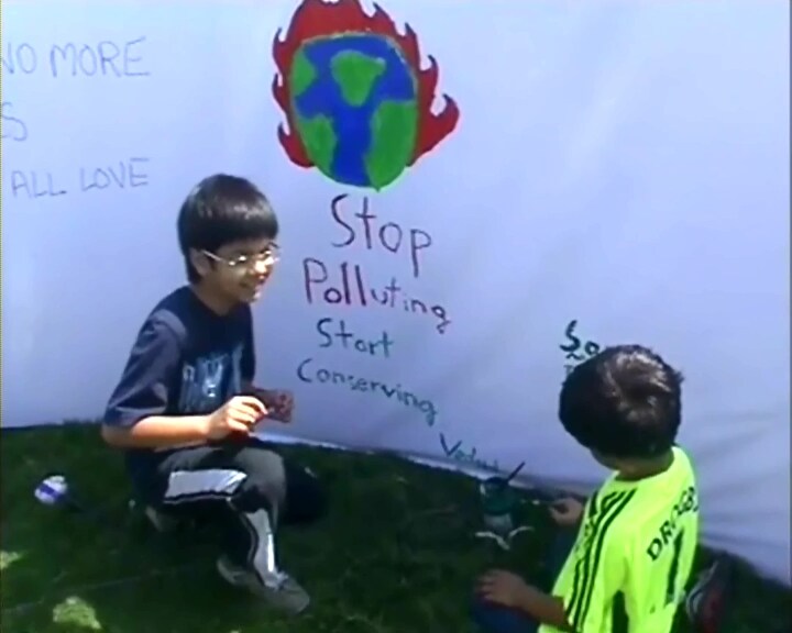Vedant and Dhruv, sons of Vikram Chandra, did their bit for the noble cause by painting at Central Park, the Greenathon Delhi hub.