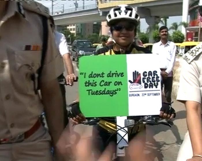 In Pictures: Gurgaon Observes 'Car Free Day'