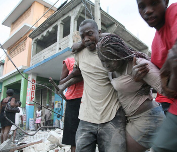 The devastating quake struck off about 15km south-west of the capital at 1653 (0323 IST) and was followed by three aftershocks of 5.9, 5.5 and 5.1 magnitude, the US Geological Survey said. (AFP Photo)