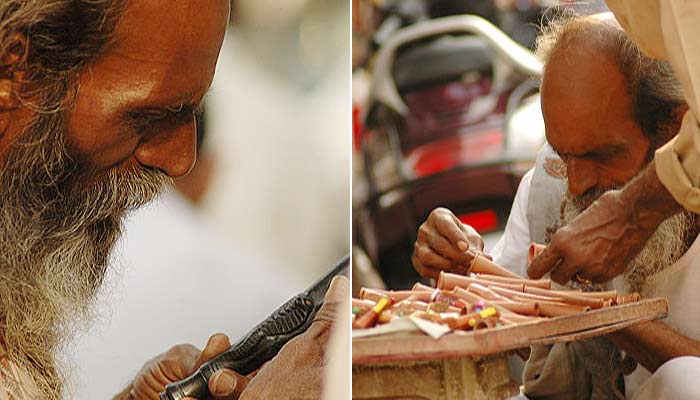 Sadhus are known for a penchant for their ganja (cannabis) chillams.  They insist that the mild narcotic helps them concentrate better during meditation.(Image Courtesy: Tejas Mehta)