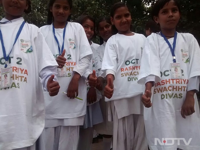 Children from schools across the city attended the 12-hour Banega Swachh India Cleanathon.