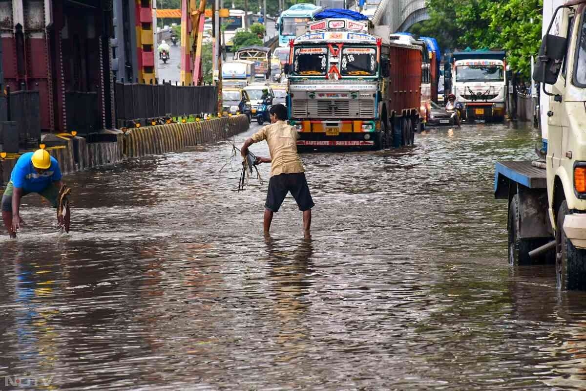 भारी बारिश और समुद्र में ऊंची लहरें उठने की चेतावनी के मद्देनजर बीएमसी ने लोगों से अफवाहों पर ध्यान नहीं देने और आपातकालीन मदद के लिए उसके हेल्पलाइन नंबर पर फोन करने की अपील की है. फोटो: पीटीआई