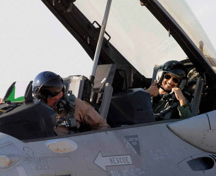 Shahid Kapoor is seen inspecting his flying instrument. The cautious actor is all eyes and ready for the act. (Photo courtesy: PTI)