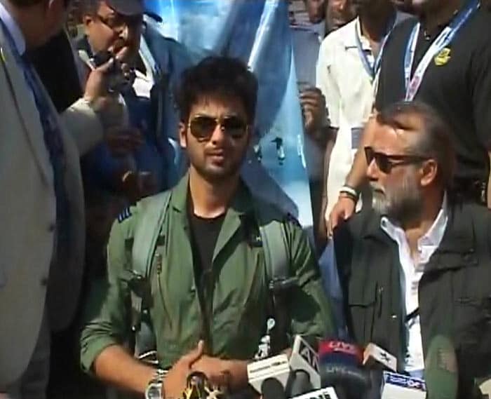 Actor Shahid Kapoor came visiting along with his father. The actor is all dressed up for the occasion and is ready to get in there. (Photo courtesy: PTI)