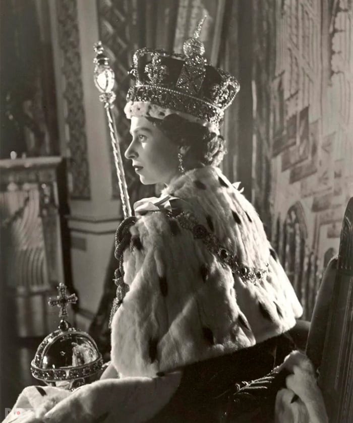 An unseen photo of Queen Elizabeth II, taken by Cecil Beaton on the day of her coronation.