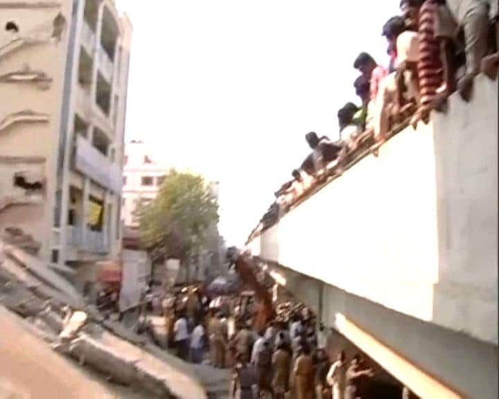 Right next to the collapsed structure is a five-storey school building that the authorities feared could go down as well.<br/><br/>"The risk was to neighbouring building also which housed a school. A large number of children were there who were evacuated to safety," said Hyderabad Police Commissioner A K Khan.(NDTV Photo)