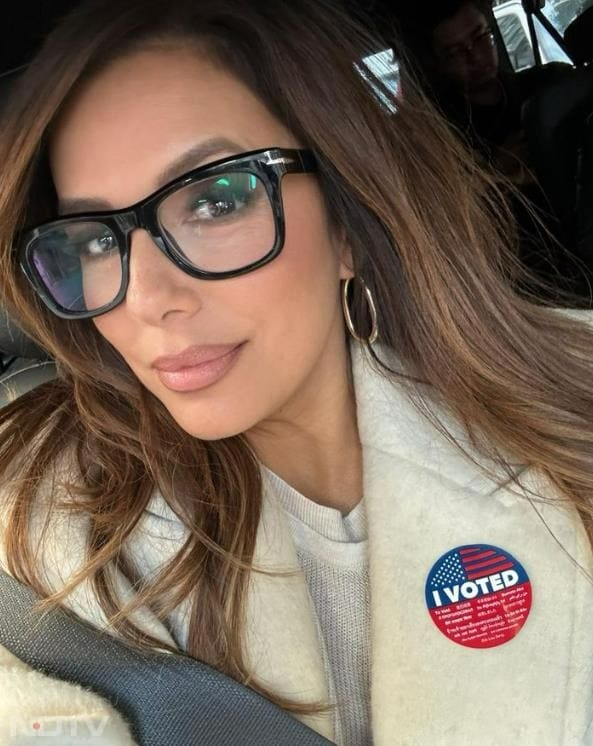 Eva Longoria, American actress and film producer, posted a selfie on her Instagram handle with "I Voted" badge along with a message "Your vote is your voice".