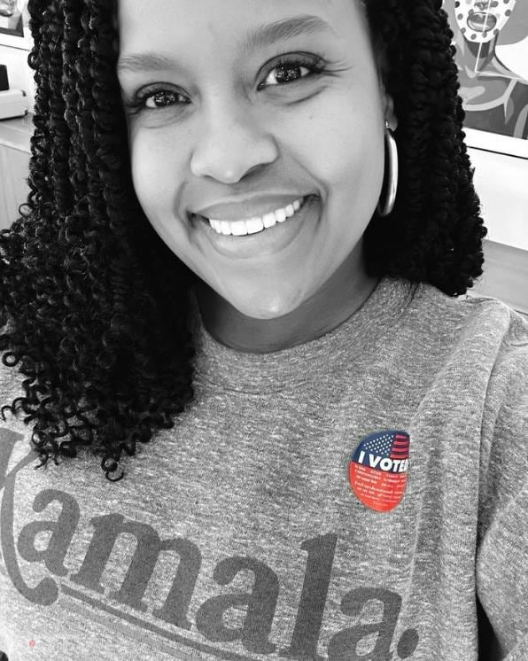 Natasha Rothwell, actress and writer, kept it simple, writing "VOTE" dozens of times in her Instagram post.