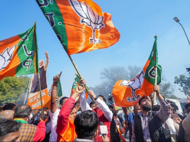 In Pics: BJP Celebrates Big Win In Delhi