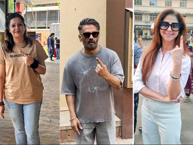 In Pics: Bollywood Celebs, Politicians Vote In Maharashtra Election