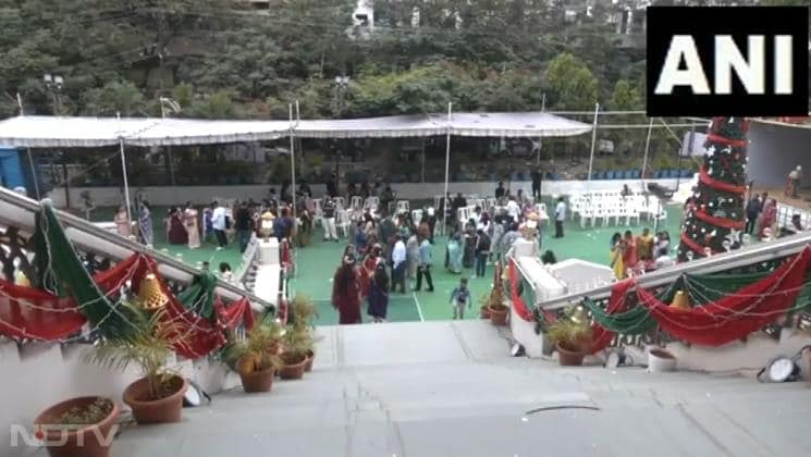 People celebrate Christmas at CSI Centenary Wesley Church in Ramkote, Hyderabad