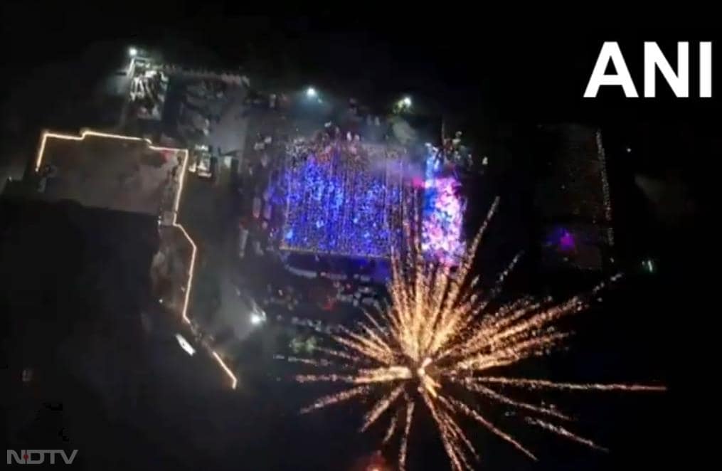 In Rajasthan's Ajmer people welcomed the New Year 2025 with fireworks as crowds danced