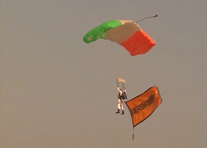 From planes to people, the skydivers regaled the audience as they dropped out of an AN-32 aircraft.