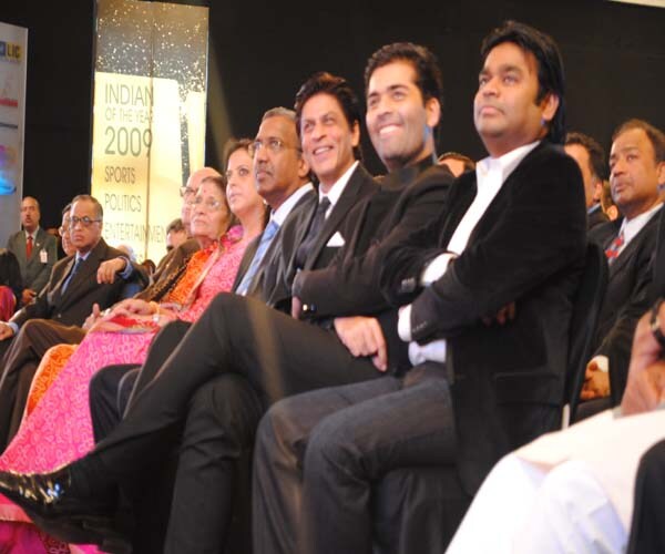 SRK, Karan Johar and A R Rahman at the awards ceremony.<br><br>
<a target="_blank" class="text2bold_link" href="http://www.ndtv.com/convergence/ndtv/new/ioy09/ioyhome09.aspx">NDTV Indian of the Year: And the winners are...</a>