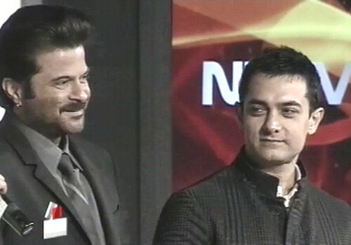 Aamir and Anil on stage...