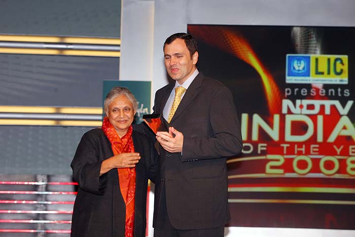 <p>NDTV's Indian of the Year 2008 was aimed at recognising excellence in individuals who have placed India high in the eyes of other nations. Through their deeds and achievements, they have made a mark for themselves in the global arena.</p>
<p>Jammu and Kashmir Chief Minister Omar Abdullah, who won the Gen-Next Politician of the Year award, is seen here as part of the audience with Aamir Khan.</p>