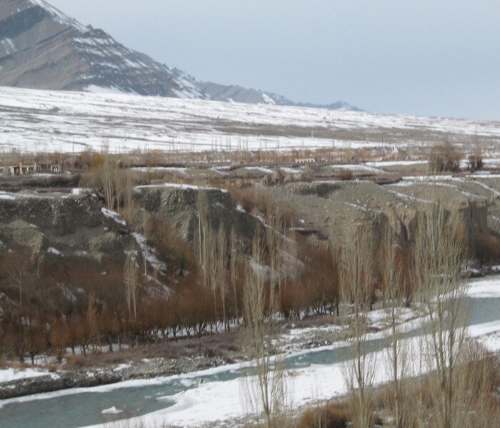 Seen here in this picture is the frozen Indus.(NDTV photo)