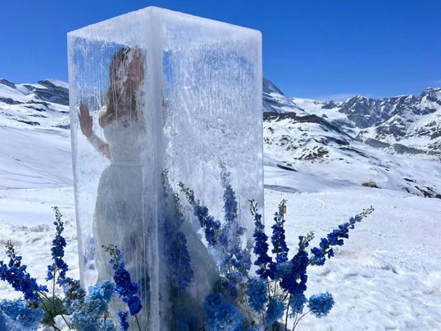 Inside Swiss Wedding Where Bride Emerged From Ice Cube