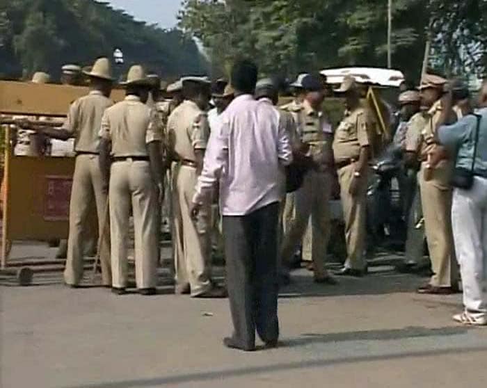 The route from the Hindustan Aeronautics Limited (HAL) airport, where Mr Jayalalitha's special aircraft landed, to the court, has been sanitised. The court has turned into a virtual fortress; no private vehicle is allowed within one and a half kilometres. Only lawyers involved in the case have been allowed to enter the court premises. Section 144 has been imposed around the court till the hearing is over.