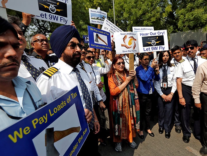 Tears, Anger As Employees Launch Protest To \'Save Jet Airways\'