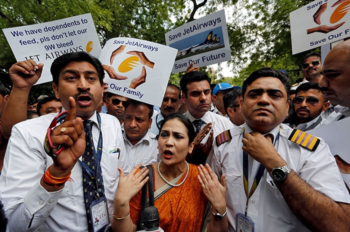 Tears, Anger As Employees Launch Protest To "Save Jet Airways"