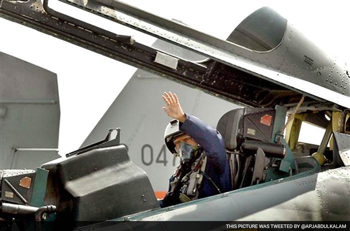 President Kalam waves before his flight in a Sukhoi-30 MKI, at the Indian Air Force base in Pune in 2006. At 74, he became India's first president and the oldest Indian to fly a jet fighter.