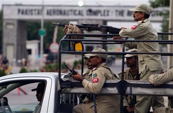 A group of heavily-armed militants stormed a key Pakistan Air Force base in Punjab province today, triggering an intense gun battle that left six attackers and two security personnel dead.(Image: Associated Press)