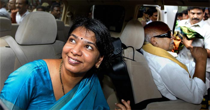 Apart from Karunanidhi, other members of the DMK first family - like MK Stalin, his sister and his mother - and hundreds of DMK supporters were also present at the airport to welcome Kanimozhi.