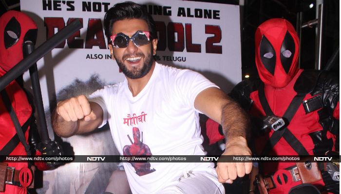 Ranveer Singh is excited about the release of <I>Deadpool 2</I>, the Hindi version of which has been dubbed by the actor. Ranveer was spotted at the special screening of the film hosted by him.