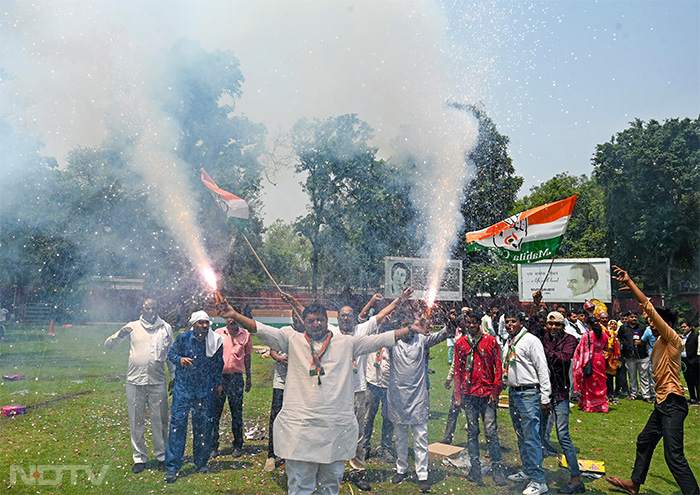 In Pics: Congress Workers Celebrates Karnataka Win