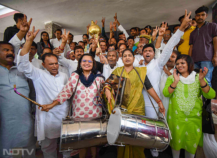 In Pics: Congress Workers Celebrates Karnataka Win