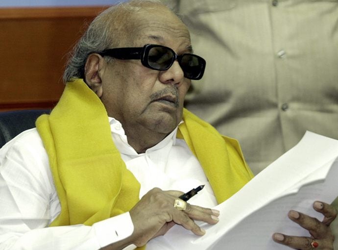 Always the prodigy, Karunanidhi plunged into cultural and the social movement at the early age of 13. His love for art forms has not diminished with advancing age. (AFP Photo)