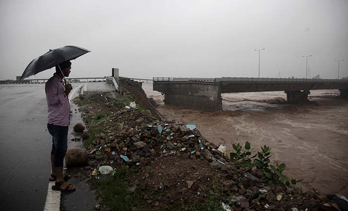 Vehicular traffic has been stopped on the Jammu-Pathankot highway.<br/>Also, Haj flights scheduled up to September 12 have been postponed.(Associated Press photo)