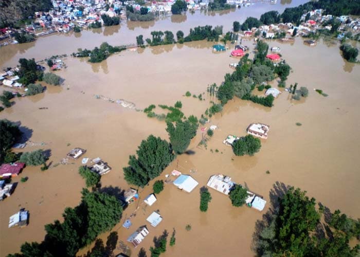 Aerial View of Srinagar Submerged Under Massive Floods