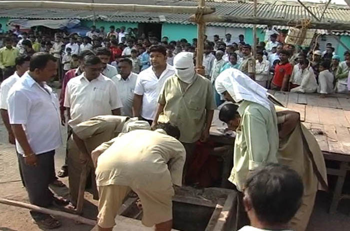 The boy fell into the drain on Sunday night during a religious procession. He was last seen playing on a stage erected along the procession route. The mouth of the drain is right next to the stage. (NDTV Photo)