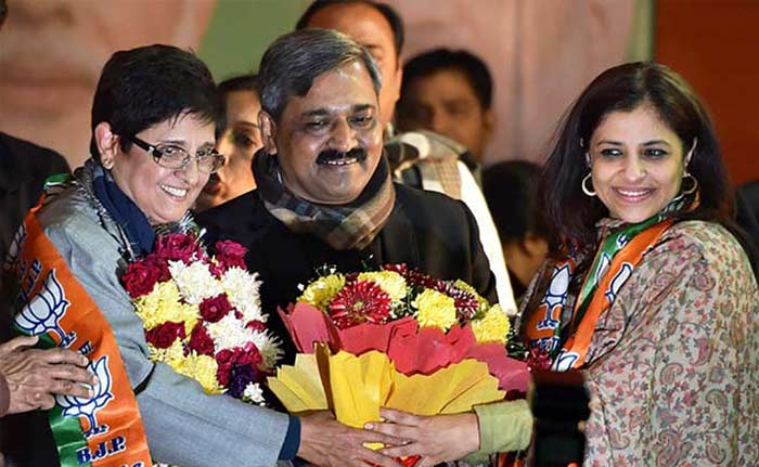 Kiran Bedi Joins BJP, Followed by Former AAP Leaders Shazia Ilmi and Vinod Kumar Binny