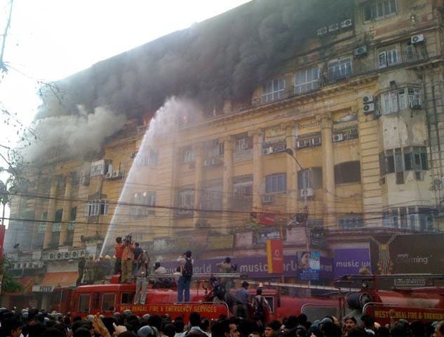 A massive fire at Kolkata's Stephen Court, a heritage building in the heart of Kolkata, has killed 24 people and left about 18 injured, eight of whom are critical.<br><br> 
Firemen recovered 17 bodies overnight as they went from door to door on the 5th, 6th and 7th floor of the building. Only 12 of these bodies have been identified so far. Stephen Court is a 150-year-old building on Park Street, home to two of the city's best known restaurants - the iconic Flury's and Peter Cat.<br><br>
Through this photofeature, we bring you pictures of the Kolkata inferno as captured by our surfers. Also, comments from around the country on the country's disaster management system.<br><br>
Seen here, a picture posted by surfer Abhimanyu Chirimar who gave us a blow-by-blow account of the Kolkata fire through pictures posted on his twitter account http://twitter.com/abhic.