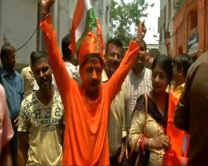 BJP Celebrates In Bengal As Saffron Surge Reaches Neck-And-Neck With Trinamool In Current Leads