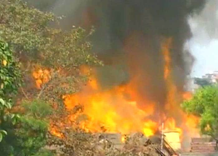 Fifteen fire engines were rushed to the spot.