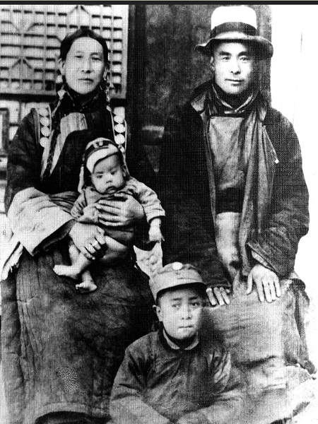 The Dalai Lama was born to a farming family in Taktser, Amdo and was named Lhamo Dhondup.  
<br><br>His parents were small-scale farmers and had two daughters and four sons including Lhamo. (Photo Courtesy: www.dalailama.com)