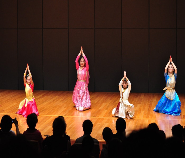 The Chinese students of the Indian Embassy Culture Wing along with the Dance teacher performed there.
