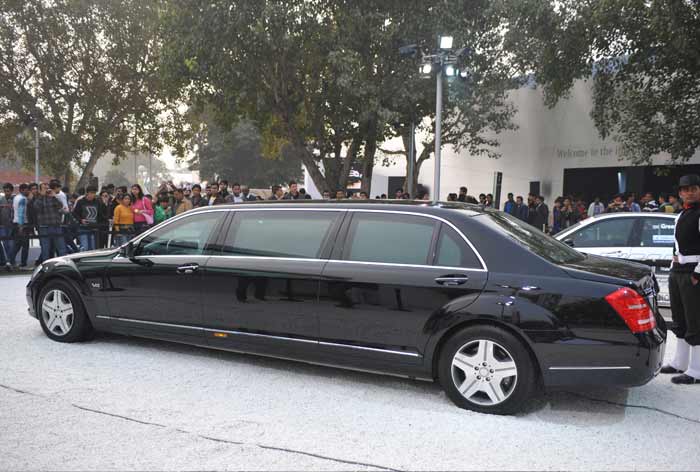 Mercedes Benz S600 car at Auto Expo 2012.