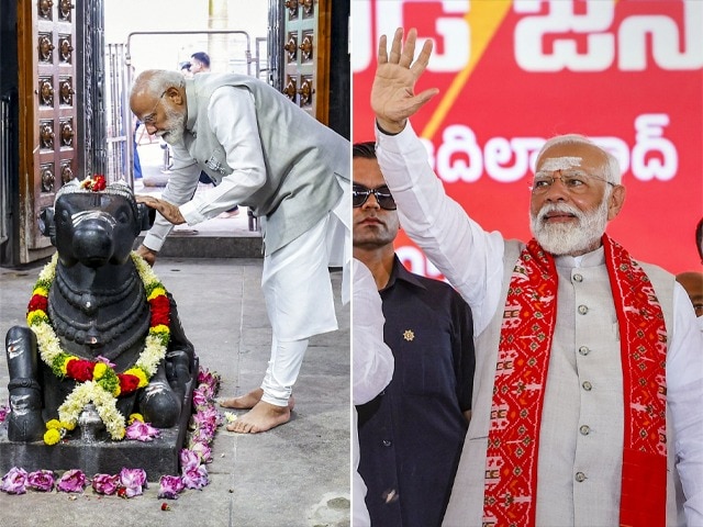 Photo : प्रधानमंत्री मोदी ने तेलंगाना के राजेश्वर स्वामी मंदिर में की पूजा-अर्चना, करीमनगर में जनसभा को भी किया संबोधित