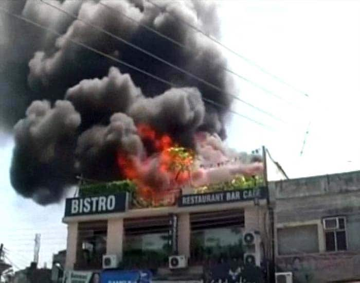 First pics: Fire in Ludhiana Restaurant