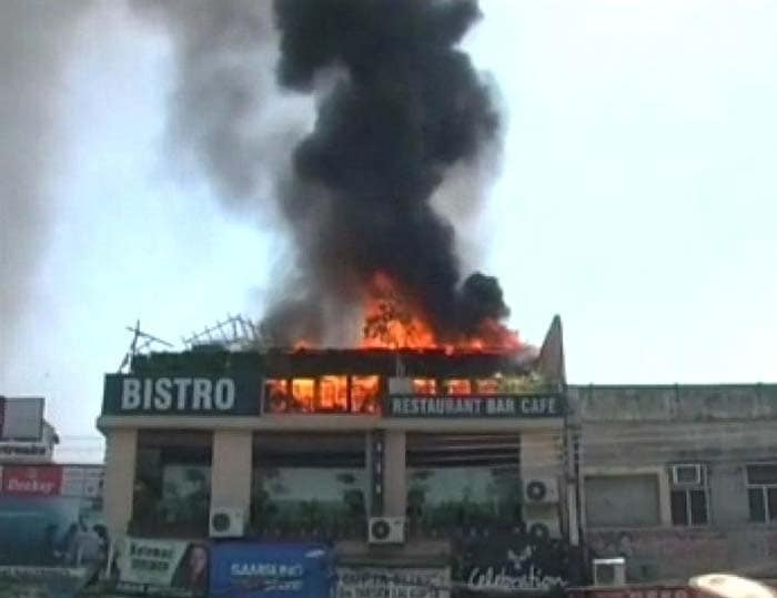 First pics: Fire in Ludhiana Restaurant