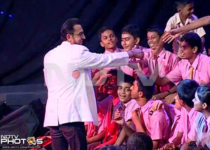 The Bad man of Bollywood brought a big smile on the kid's faces.