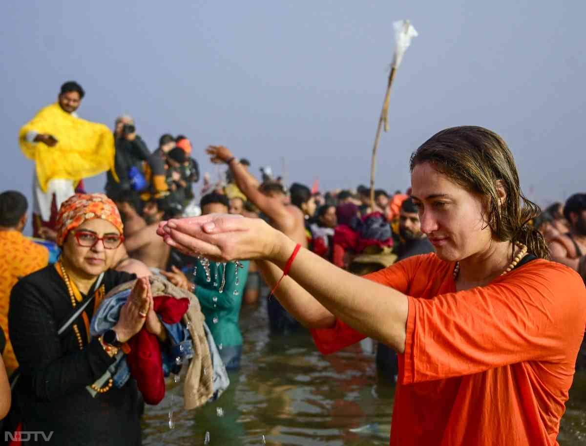 क्या देसी क्या विदेशी, महाकुंभ के पहले अमृत स्नान में मंगलवार को सबकुछ एकाकार हो गया.